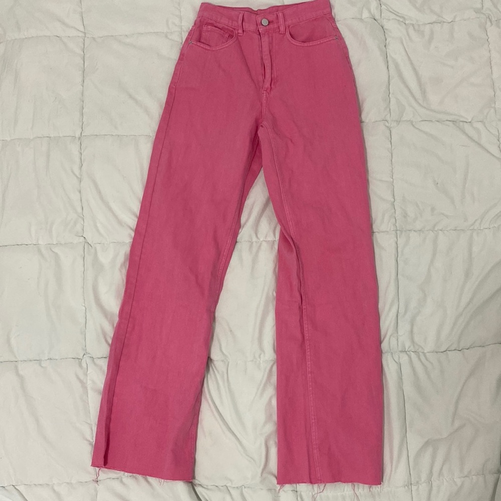 Hot pink shein baggy jeans